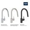 [32665003] Concetto Single-Handle Pull-Down Kitchen Faucet Dual Spray 1.75 GPM (6.6 L/min) - GROHE StarLight Chrome