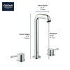 [2043100A] 8-inch Widespread 2-Handle L-Size Bathroom Faucet 1.2 GPM - GROHE StarLight Chrome
