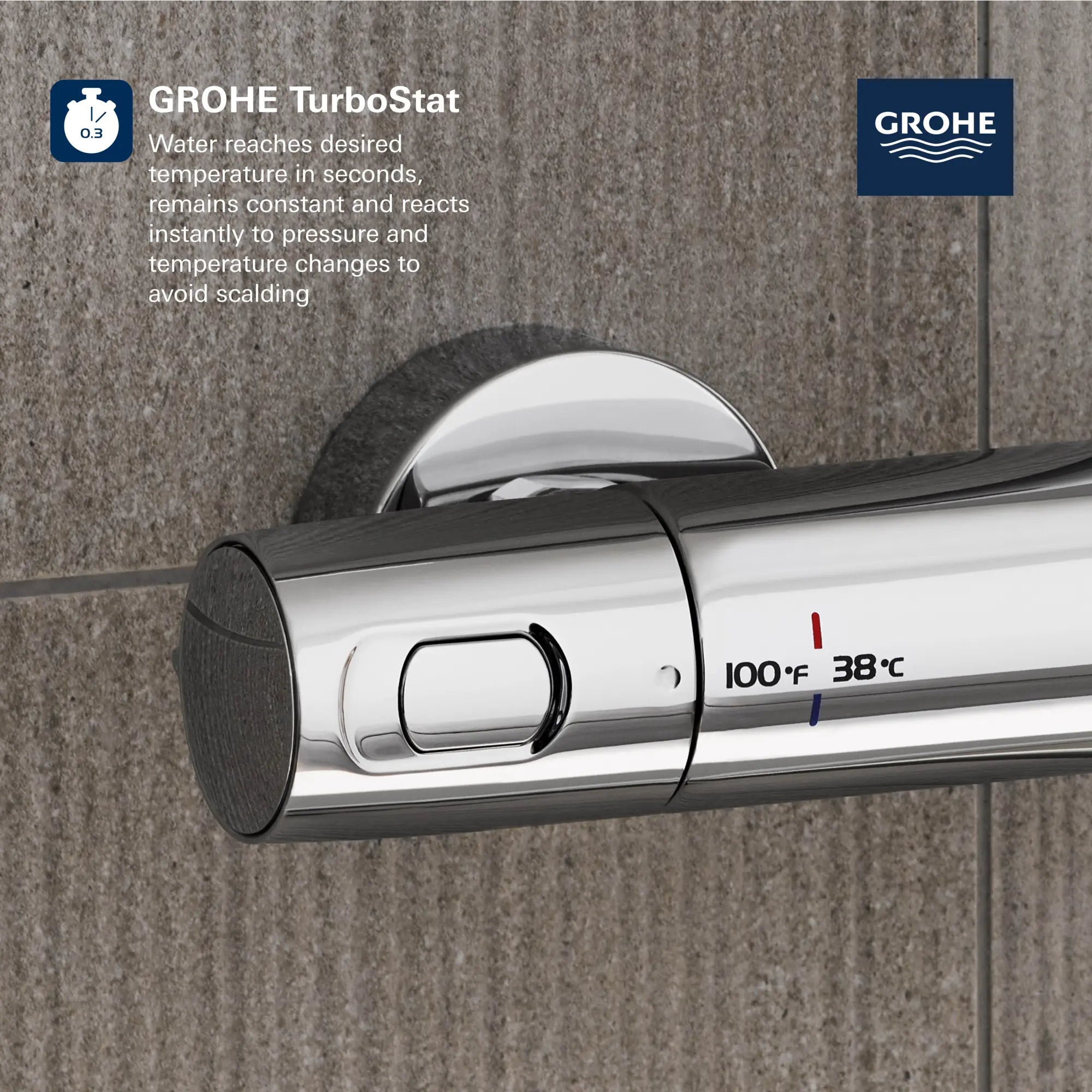 Système de douche thermostatique dote de la technologie CoolTouch // CHROME STARLIGHT GROHE // 68752_GROHE_Euphoria_Shower__26128_2_26726_0_26728_0_Infographics_1_0_CDNwebp.webp