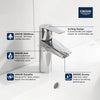 [32642003] Single Hole Single-Handle S-Size Bathroom Faucet, 1.2 GPM (4.5 L/min) - GROHE StarLight Chrome