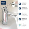[2304200A] Single Hole Single-Handle S-Size Bathroom Faucet 1.2 GPM Less Drain - GROHE StarLight Chrome
