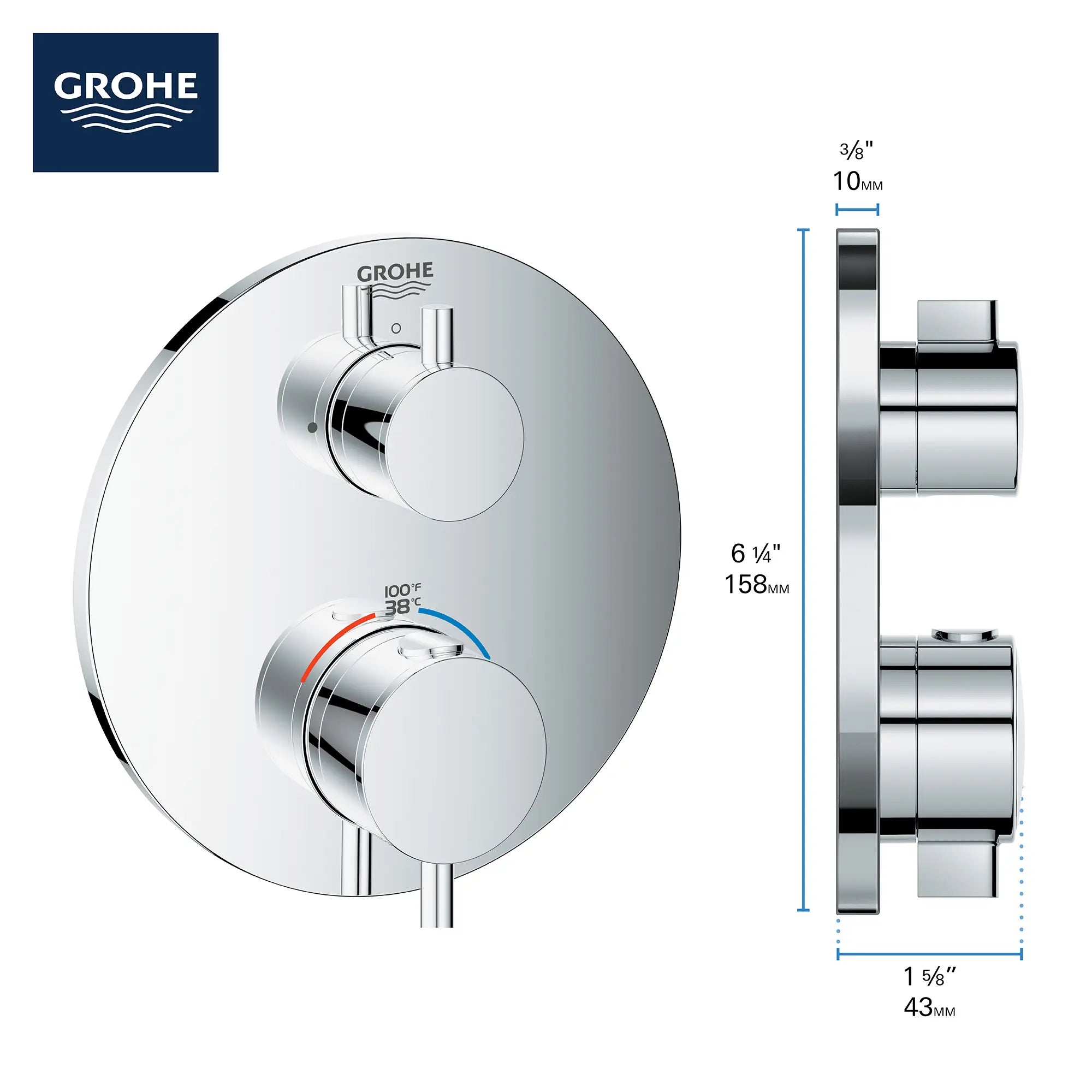 Garniture de valve thermostatique à fonction simple avec module de contrôle // CHROME STARLIGHT GROHE // 68910_GROHE_Info_Atrio_2handle_Thermo_24150_Round_Single_1_0_CDNwebp.webp