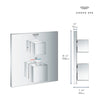 [24157000] Single Function 2-Handle Thermostatic Valve Trim - GROHE StarLight Chrome