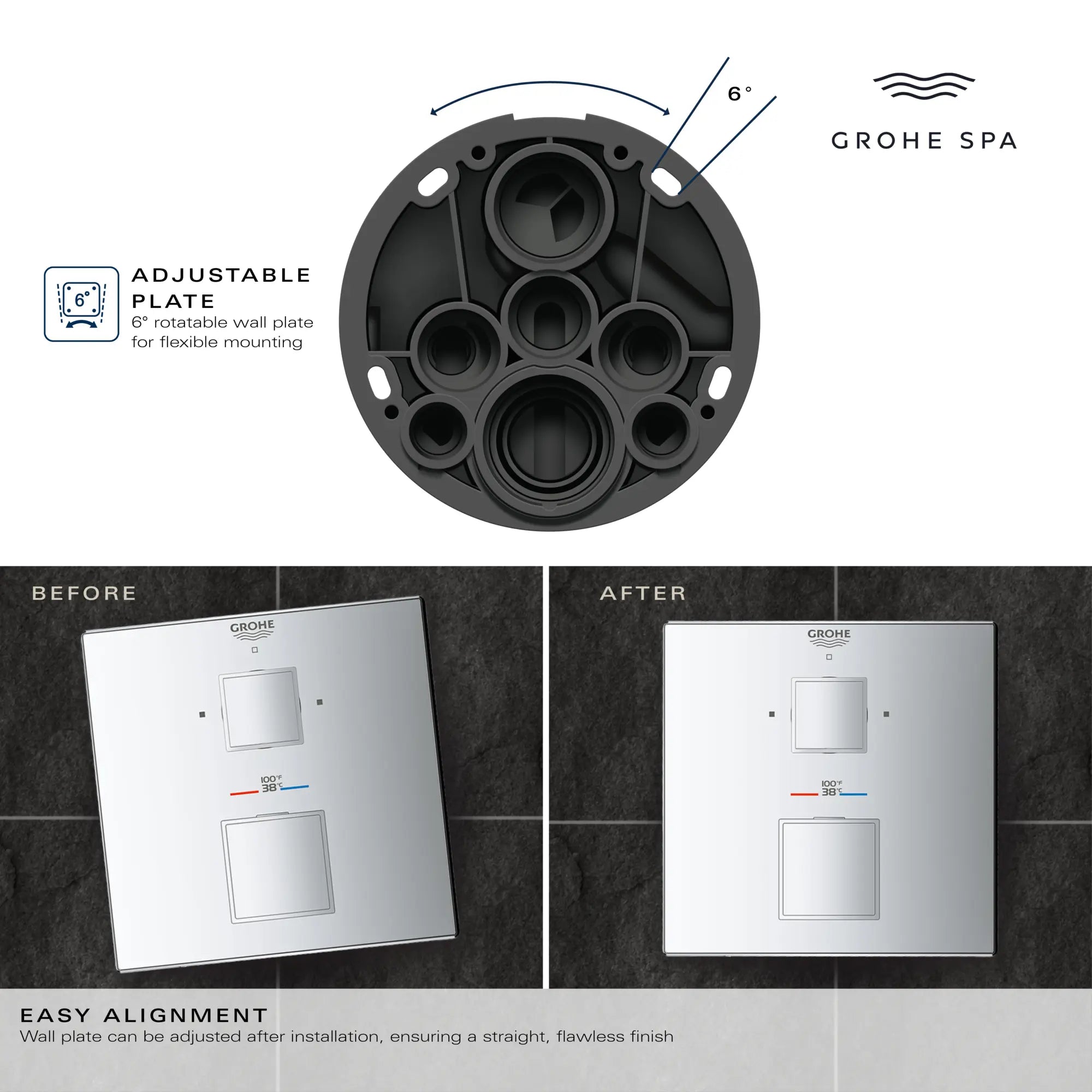 Garniture de valve thermostatique à fonction double, 2 poignées // CHROME STARLIGHT GROHE // 68969_GrohTherm_Infographic_24158_0004_APR2026_1_CDNwebp.webp