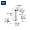 [2057800A] 8-inch Widespread 2-Handle M-Size Bathroom Faucet, 1.2 GPM (4.5 L/min) - GROHE StarLight Chrome