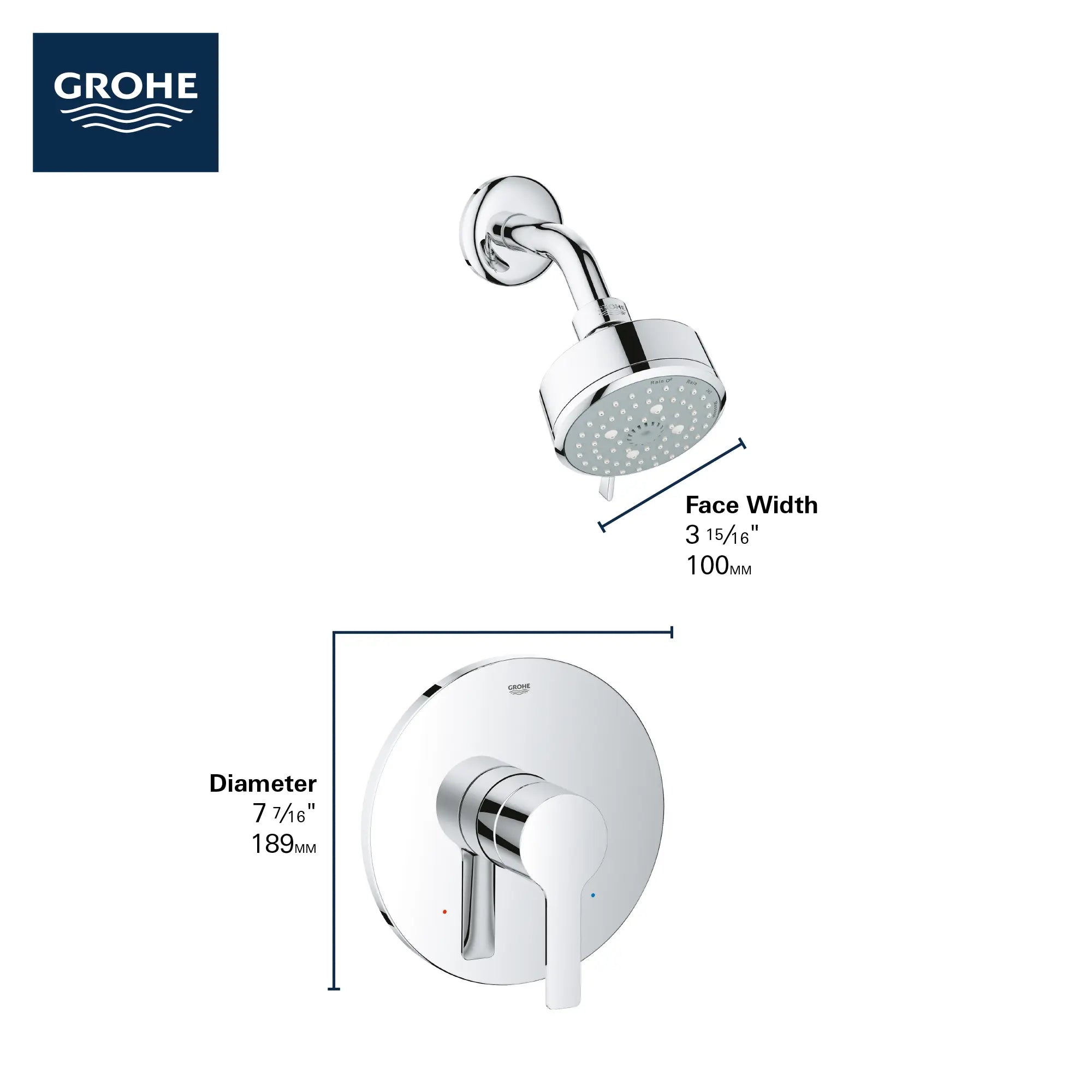 Lineare Ensemble douche // CHROME STARLIGHT GROHE // 68996_2019_GROHE_Lineare_23826001_Infographic_0_CDNwebp.webp