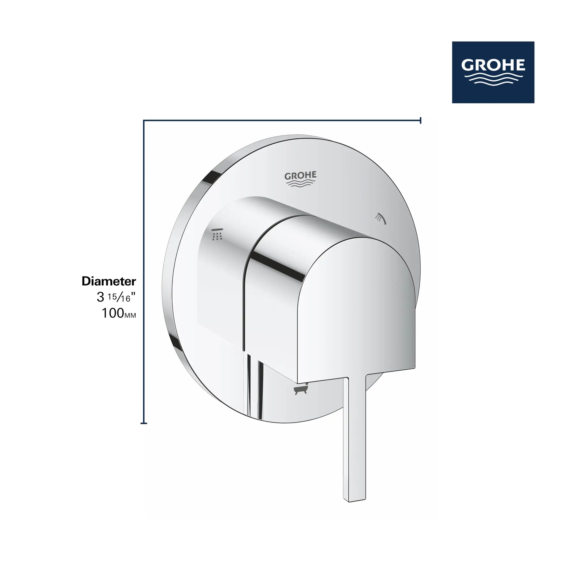 Plus Garniture d’inverseur à trois voies // CHROME STARLIGHT GROHE // 69023_GROHE_Plus_Trims_29222_3_Infographics_2_0_CDNwebp.webp