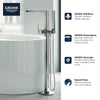[23846003] Single-Handle Freestanding Tub Faucet with 1.75 GPM (6.6 L/min) Hand Shower - GROHE StarLight Chrome