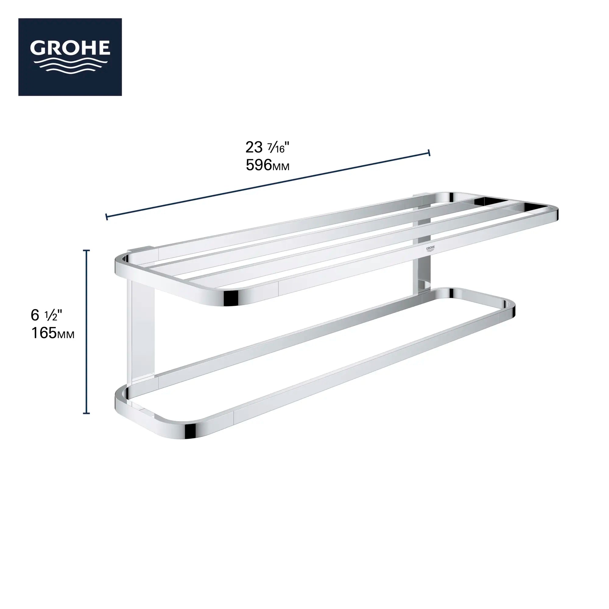 Porte-serviettes // CHROME STARLIGHT GROHE // 69090_GROHE_Selection_Acessories_Towel_Rack_41066_Info_1_0_CDNwebp.webp