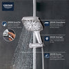 [26552000] Hand Shower - 3 Sprays, 1.75 GPM (6.6 L/min) - GROHE StarLight Chrome