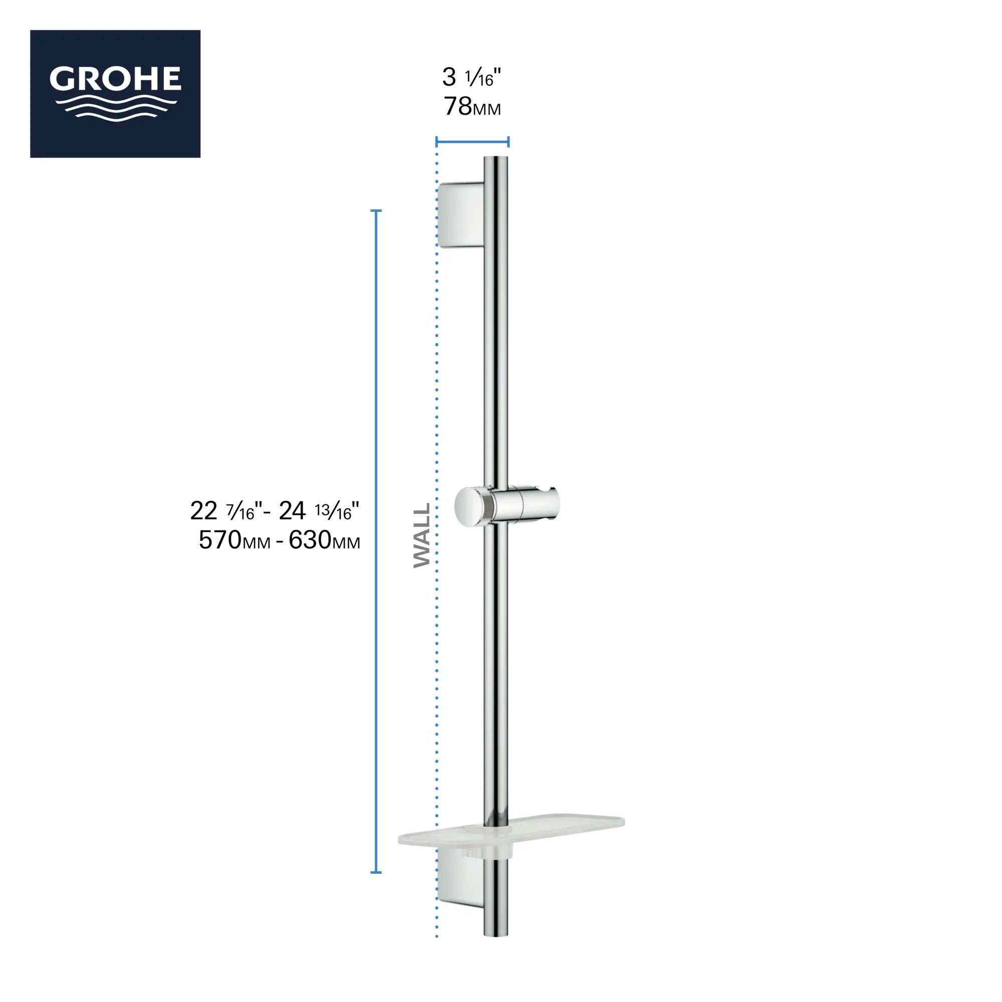 Barre coulissante de 24 po pour douchette // GRAPHITE DUR // 69116_GROHE_Info_SmartActive_HandShower_26602_F1_0_CDNwebp_6a6097d1-7aa4-4c90-ae6a-dc19a0474267.webp