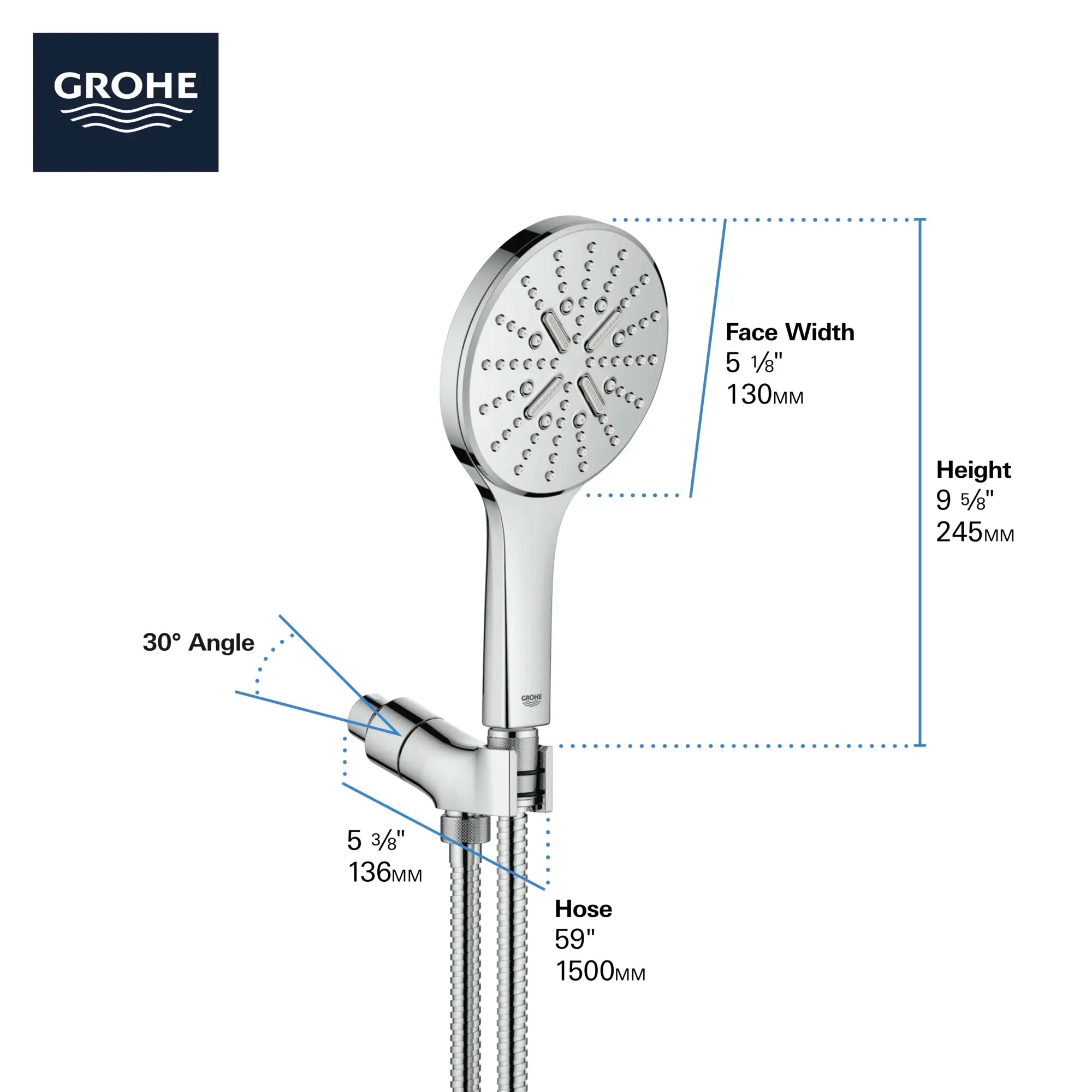Ensemble de douchette - 3 jets,  6,6 L/min (1,75 gpm) // CHROME STARLIGHT GROHE // 69119_GROHE_Info_SmartActive_HandShower_26604_F1_0_CDNwebp.webp