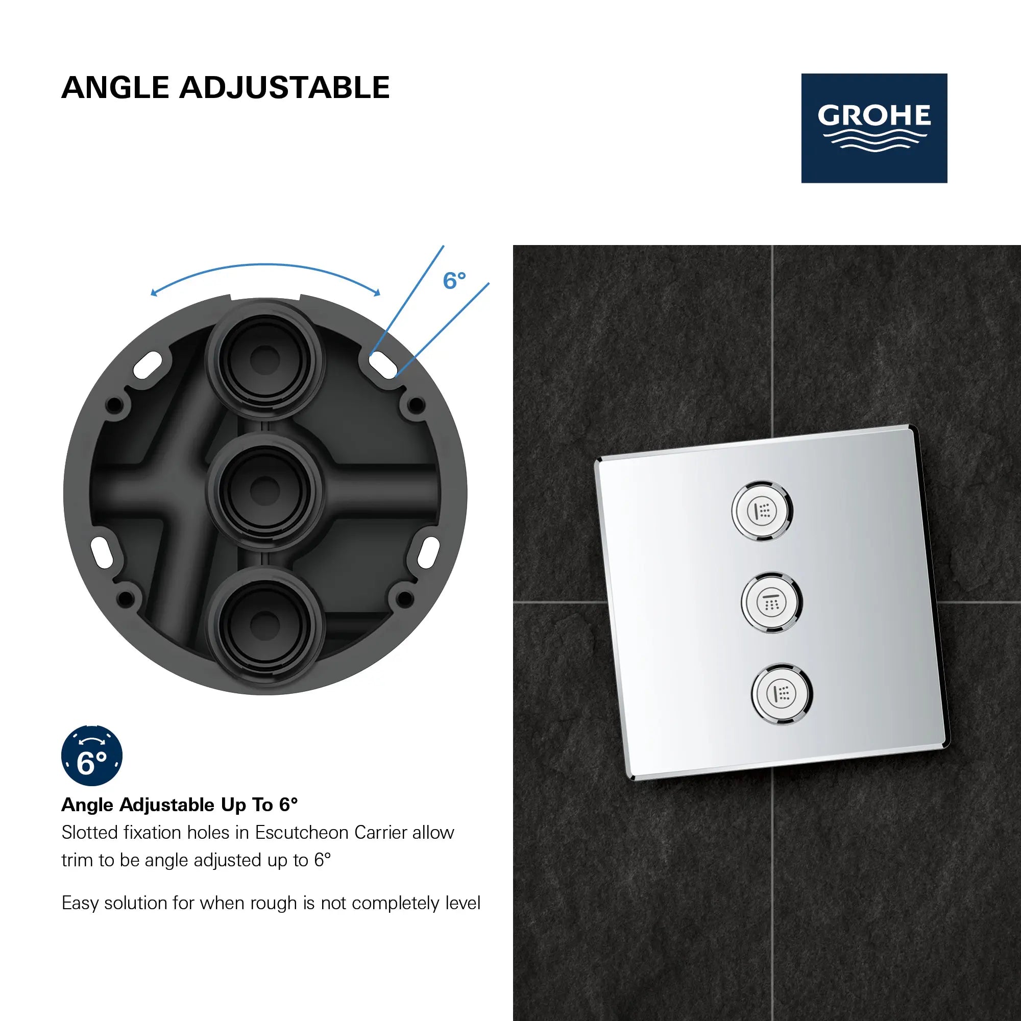 GrohTherm SmartControl Garniture de soupape de commande de débit triple // CHROME STARLIGHT GROHE // 69170_GROHE_SmartControl_Square_29127000_Triple_Volume_Info_3_0_CDNwebp.webp