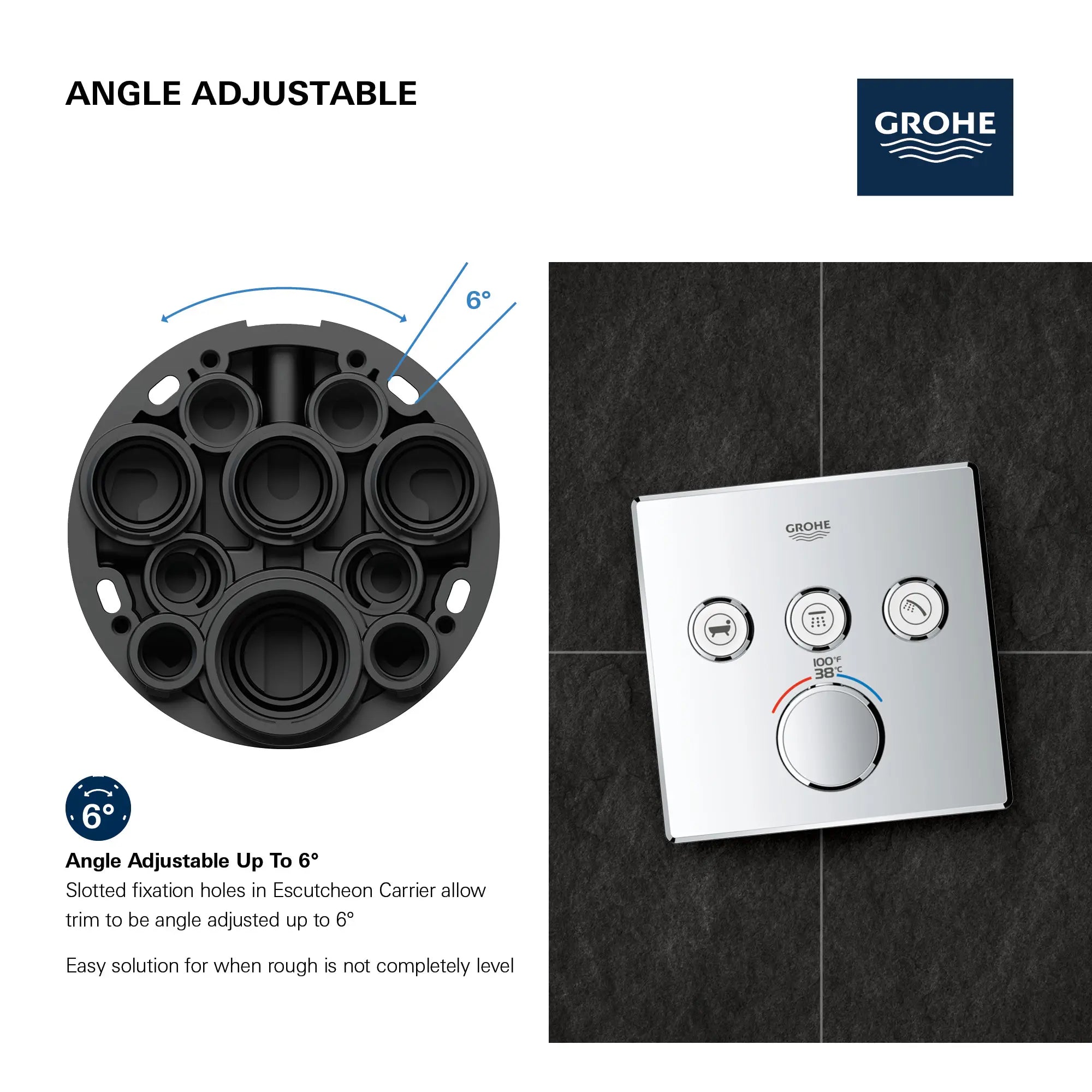 GrohTherm SmartControl Garniture de valve thermostatique à fonction triple // BLANC LUNAIRE // 69192_GROHE_SmartControl_Square_29142000_Triple_Function_Info_3_0_CDNwebp.webp