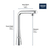 [31559002] GROHE Zedra SmartControl Pull-Out Single Spray Kitchen Faucet 1.75 GPM (6.6 L/min) - GROHE StarLight Chrome