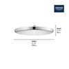 [26715000] 250 Rain Shower Head, 9 7?8" - 1 Spray, 1.75 GPM (6.6 L/min) - GROHE StarLight Chrome