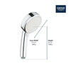 [2757120E] 100 Hand Shower - 2 Sprays, 1.5 GPM (5.7 L/min) - GROHE StarLight Chrome