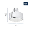 [26051001] 100 Shower Head, 4" - 1 Spray, 1.5 gpm (5.7 L/min) - GROHE StarLight Chrome