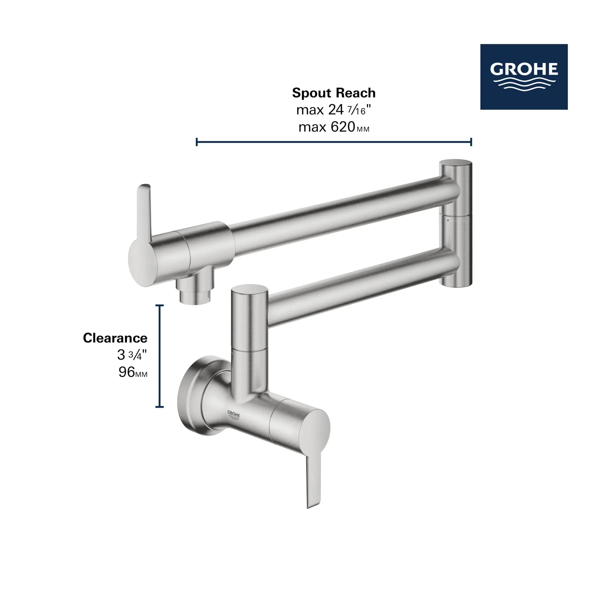 Robinet mural GROHE Zedra à 2 poignées // SUPERACIER INFINITYFINISH // 69278_GROHE_Zedra_31075_2_Infographics_1_0_CDNwebp.webp