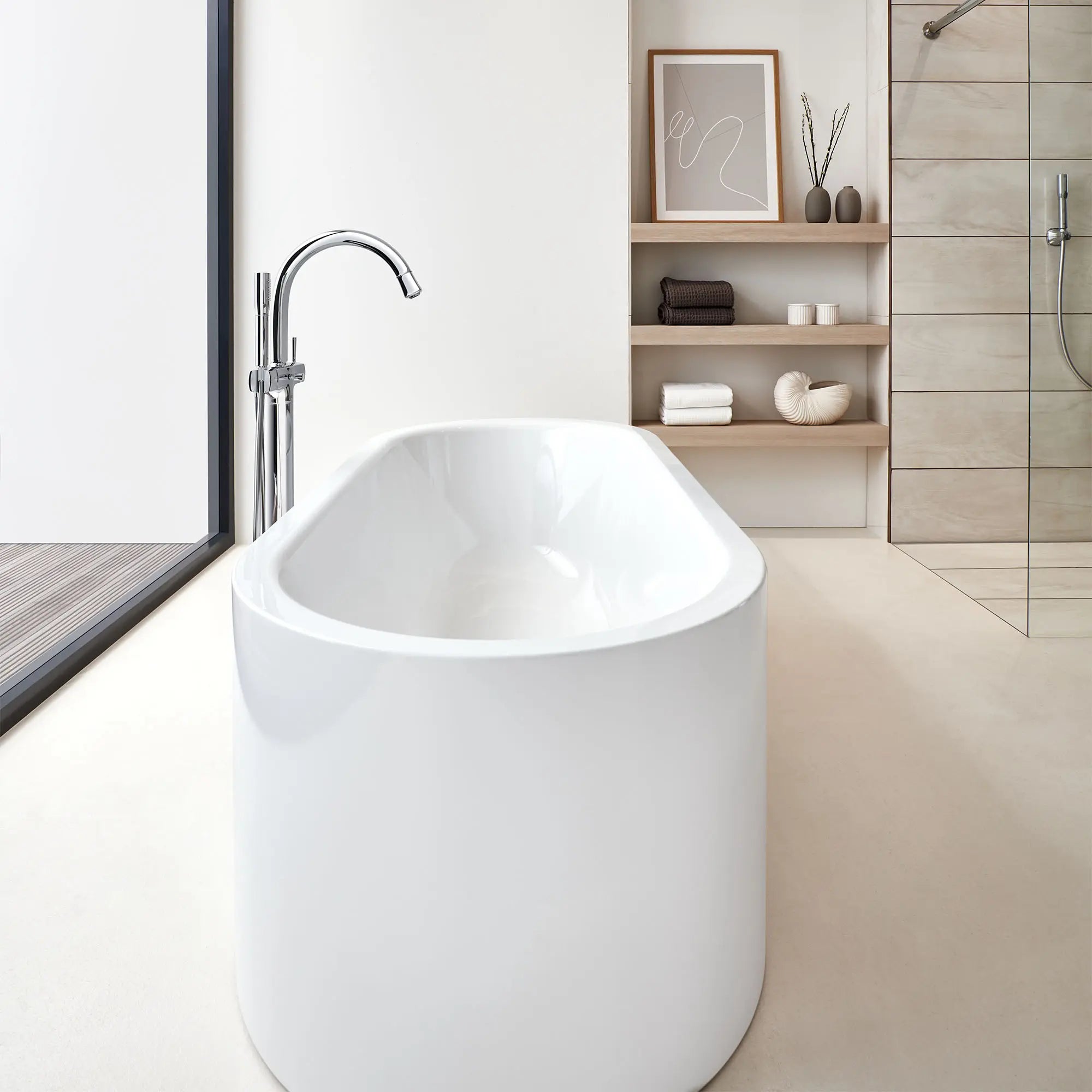 Grandera Robinet de baignoire à montage au sol avec douchette // CHROME STARLIGHT GROHE // 70104_B-23318000_CDNwebp.webp