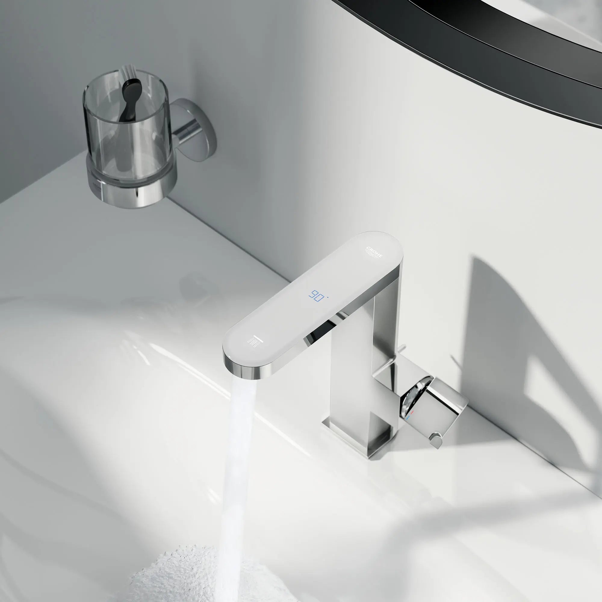 Single-Handle Bathroom Faucet 1/2" with LED display, M-size // CHROME STARLIGHT GROHE // 70365_B-23960003_CDNwebp.webp
