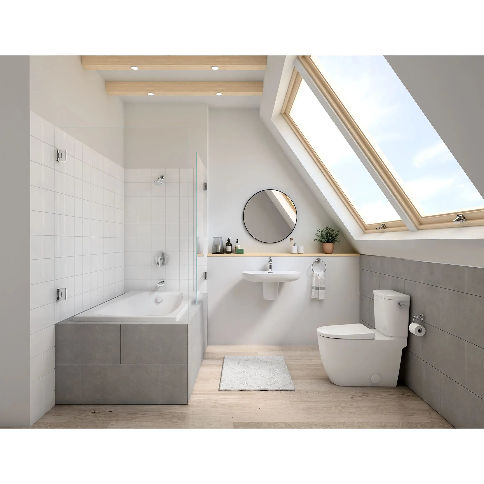 Toilette allongée en deux pièces, Hauteur idéale avec levier à droite et siège inclus, 4,8 lpc (1,28 gpc) // RIGHT / BLANC ALPIN // 70385_B-23990003_39669000_39657000_39676000_13356003_19458003_26044001_CDNwebp.webp