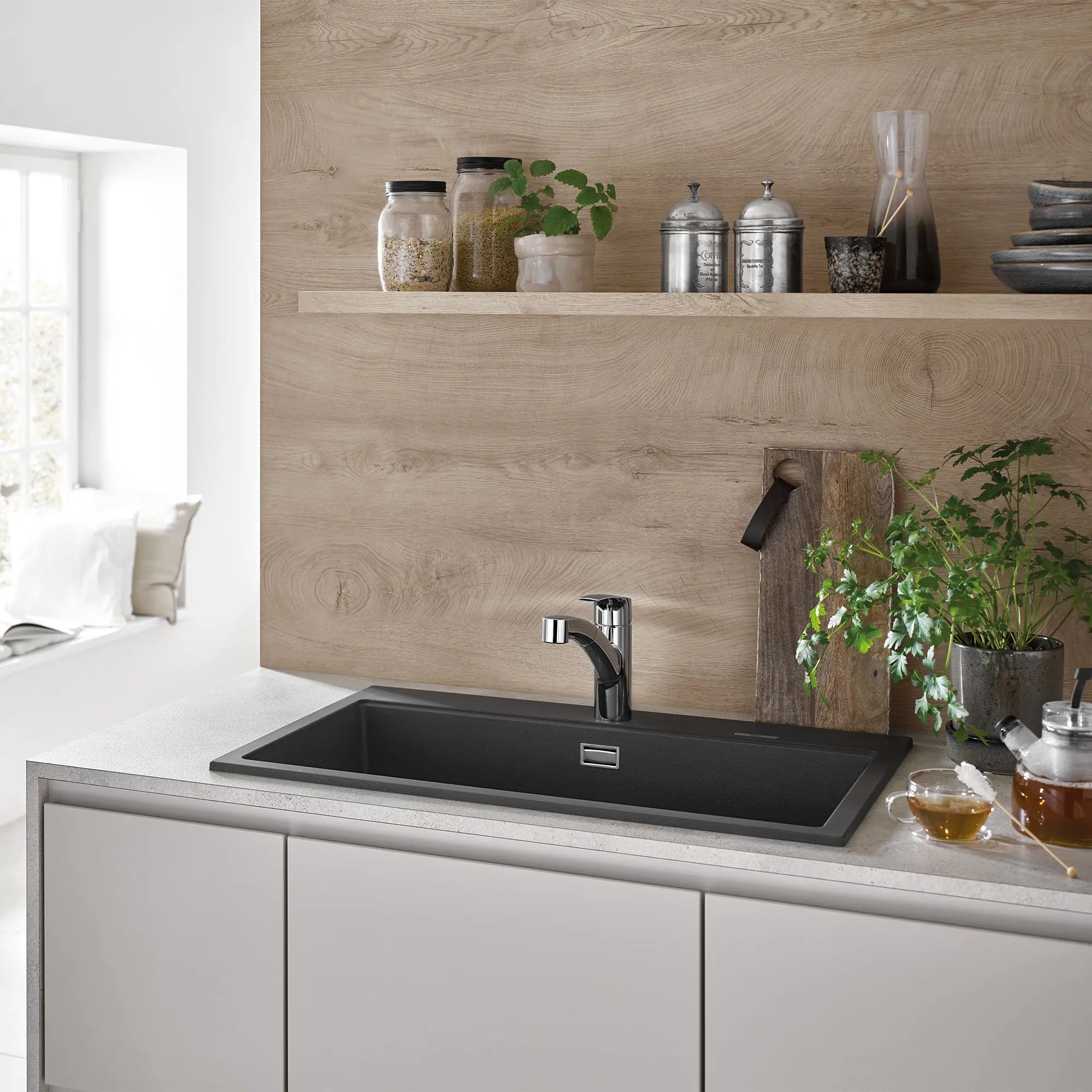 Robinet de cuisine amovible à pulvérisateur double et à poignée unique // CHROME STARLIGHT GROHE // 71762_B-30306001_3_CDNwebp.webp