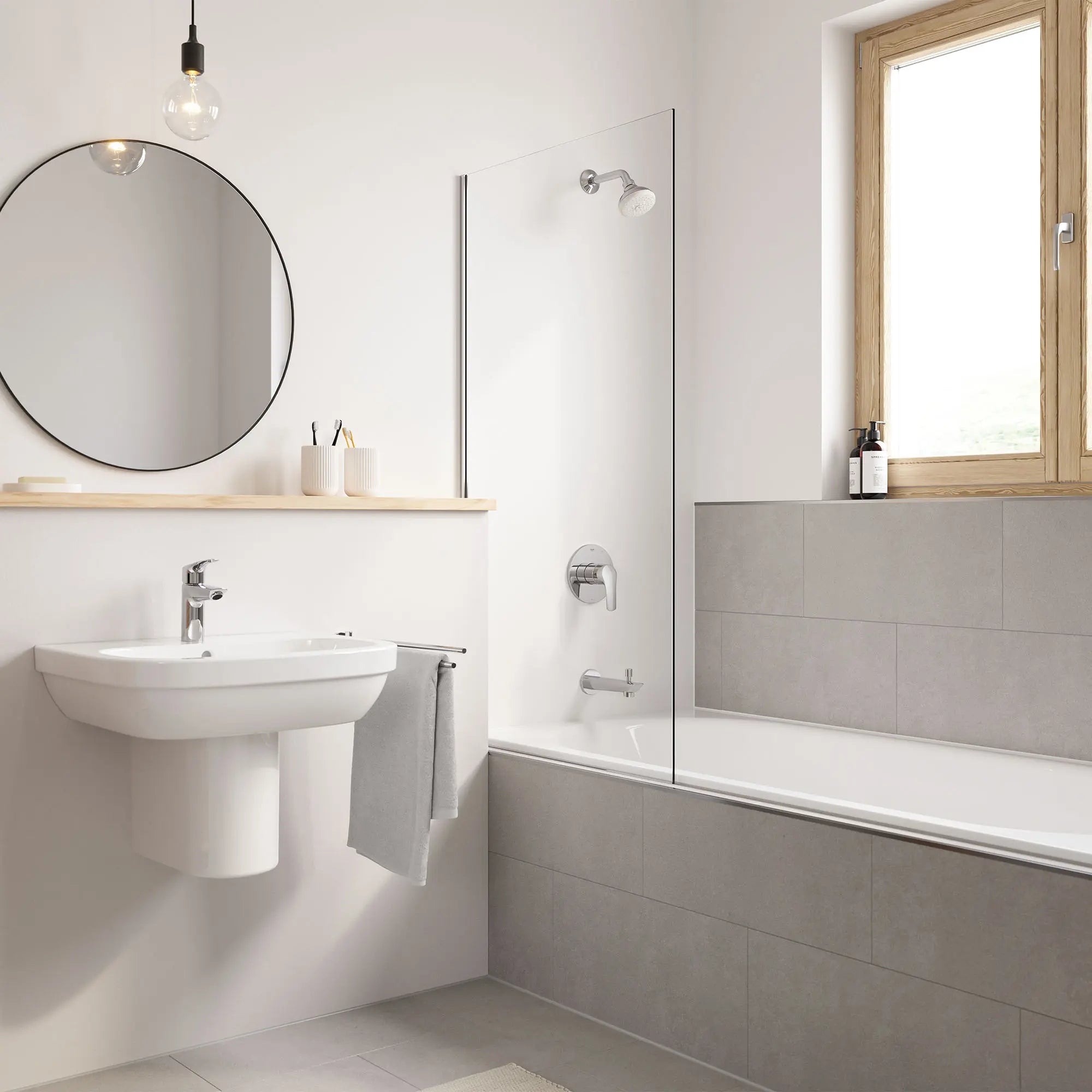 Garniture de robinet à pression équilibrée avec cartouche // CHROME STARLIGHT GROHE // 72157_B-32642003_32643003_13356003_19458003_26044001_CDNwebp.webp