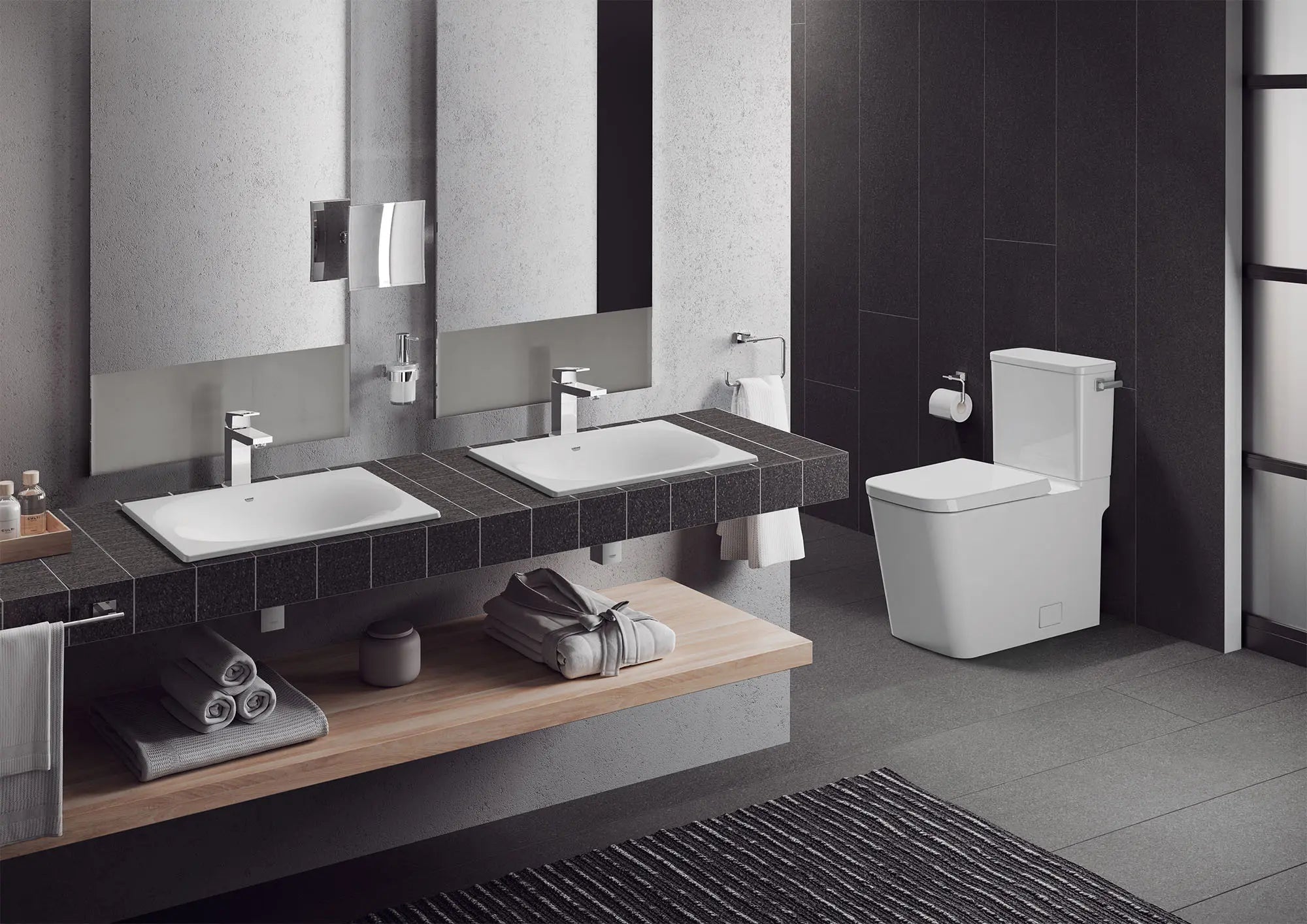 Toilette allongée en deux pièces, Hauteur idéale avec levier à droite et siège inclus, 4,8 lpc (1,28 gpc) // RIGHT / BLANC ALPIN // 72392_B-39663000_39660000_CDNwebp.webp