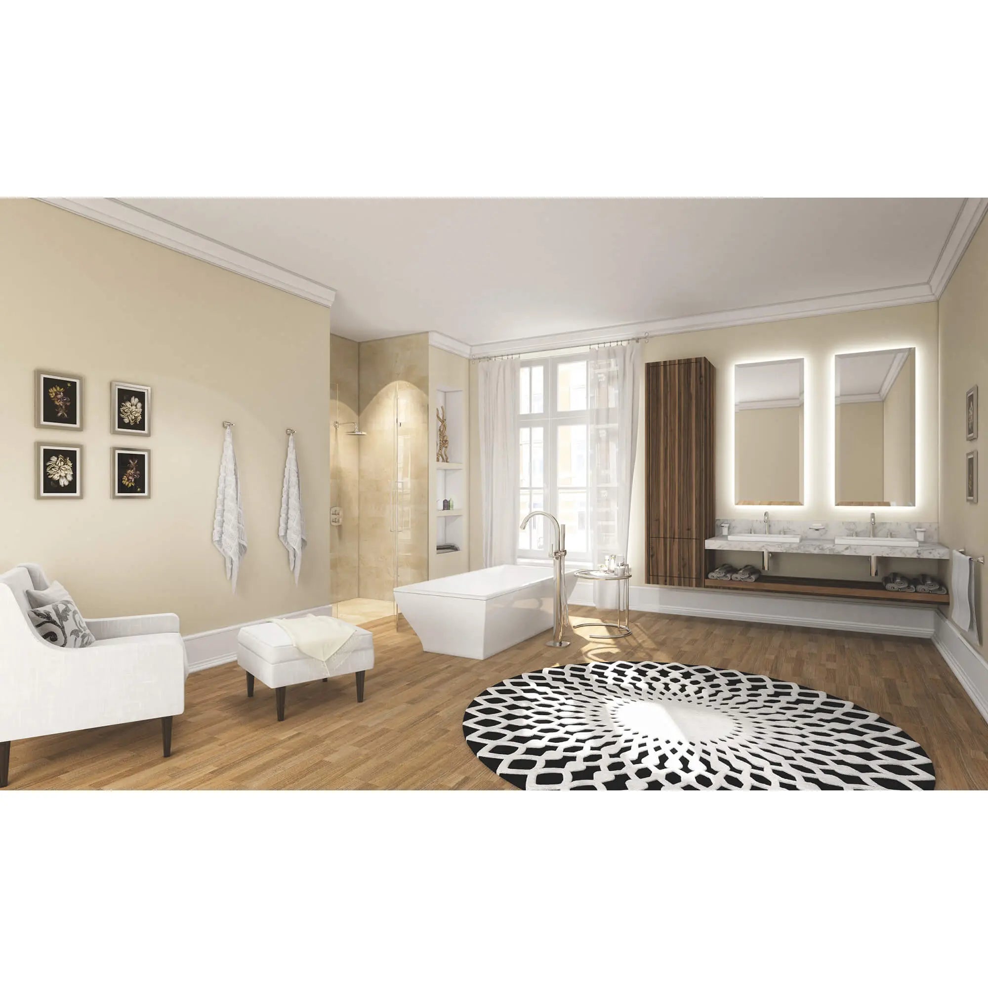 Grandera Robinet de baignoire à montage au sol avec douchette // CHROME STARLIGHT GROHE // 795_23318000-floor-standing-tub-filler-enviro-6_0_CDNwebp.webp