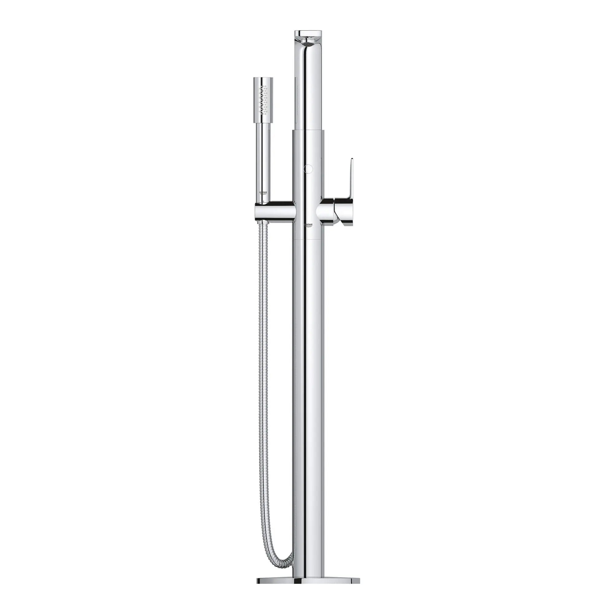 Lineare Robinet de baignoire autoportant à poignée simple avec douchette à 6,6 L/min (1,75 gpm) // CHROME STARLIGHT GROHE // 859_23792001-floor-standing-tub-filler-enviro-6_0_CDNwebp.webp
