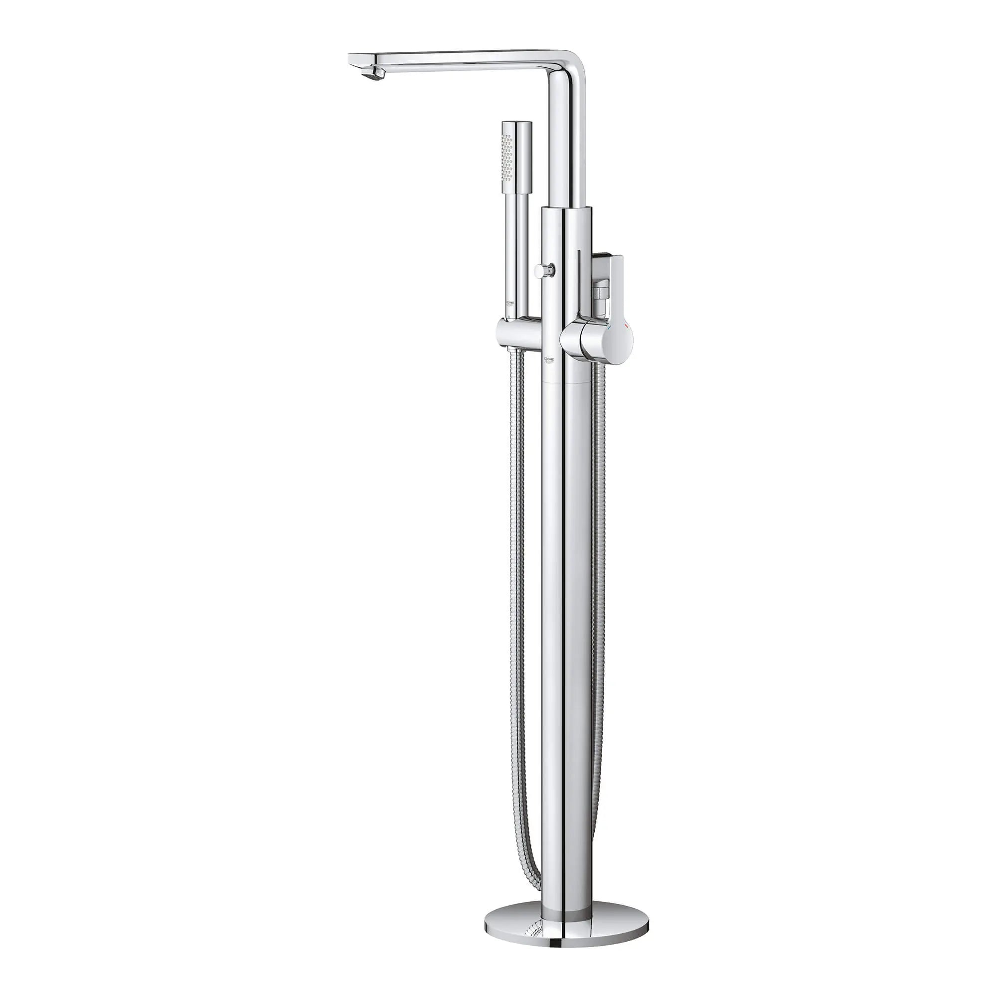 Lineare Robinet de baignoire autoportant à poignée simple avec douchette à 6,6 L/min (1,75 gpm) // CHROME STARLIGHT GROHE // 860_23792001-floor-standing-tub-filler-enviro-5_0_CDNwebp.webp