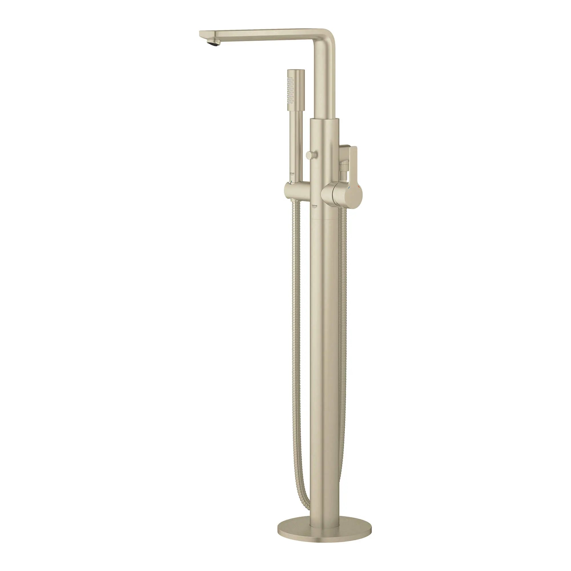 Lineare Robinet de baignoire autoportant à poignée simple avec douchette à 6,6 L/min (1,75 gpm) // NICKEL BROSSÉ INFINITYFINISH // 861_23792en1-floor-standing-tub-filler-enviro-2_0_CDNwebp.webp