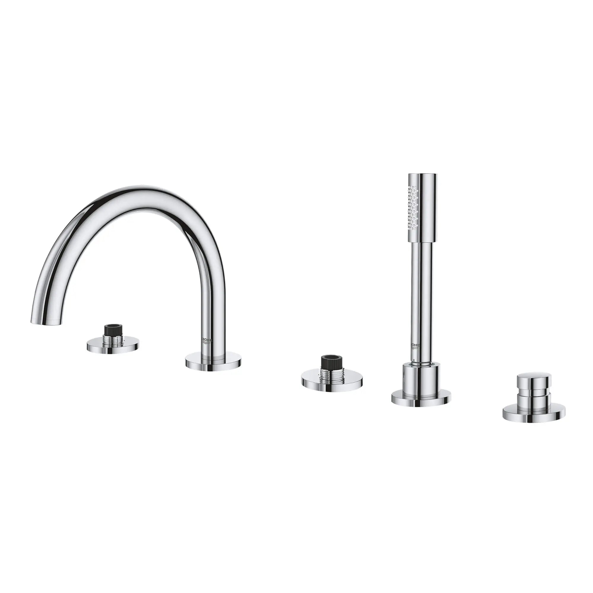 Robinet de bain avec douchette // CHROME STARLIGHT GROHE // 955_25049003-five-hole-bathtub-faucet-with-handshower-enviro-4_0_CDNwebp.webp