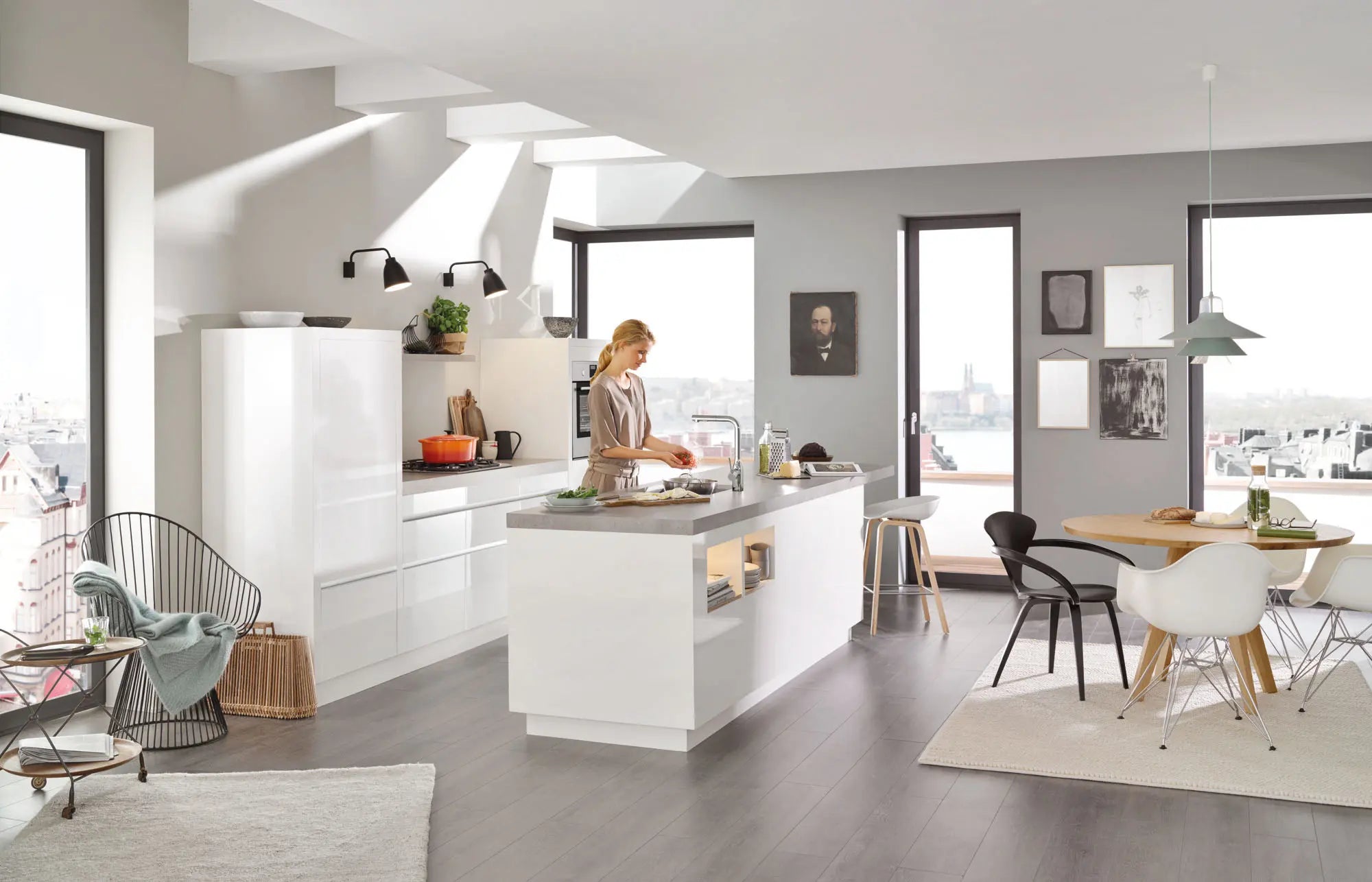 Robinet de cuisine rétractable à poignée simple et double jet 6,6 L/min (1,75 gpm) // CHROME STARLIGHT GROHE // 99950_L-30271000_CDNwebp.webp